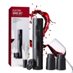 Kit tire-bouchon électrique pour ouvrir, servir et refermer facilement les bouteilles de vin, avec chargeur