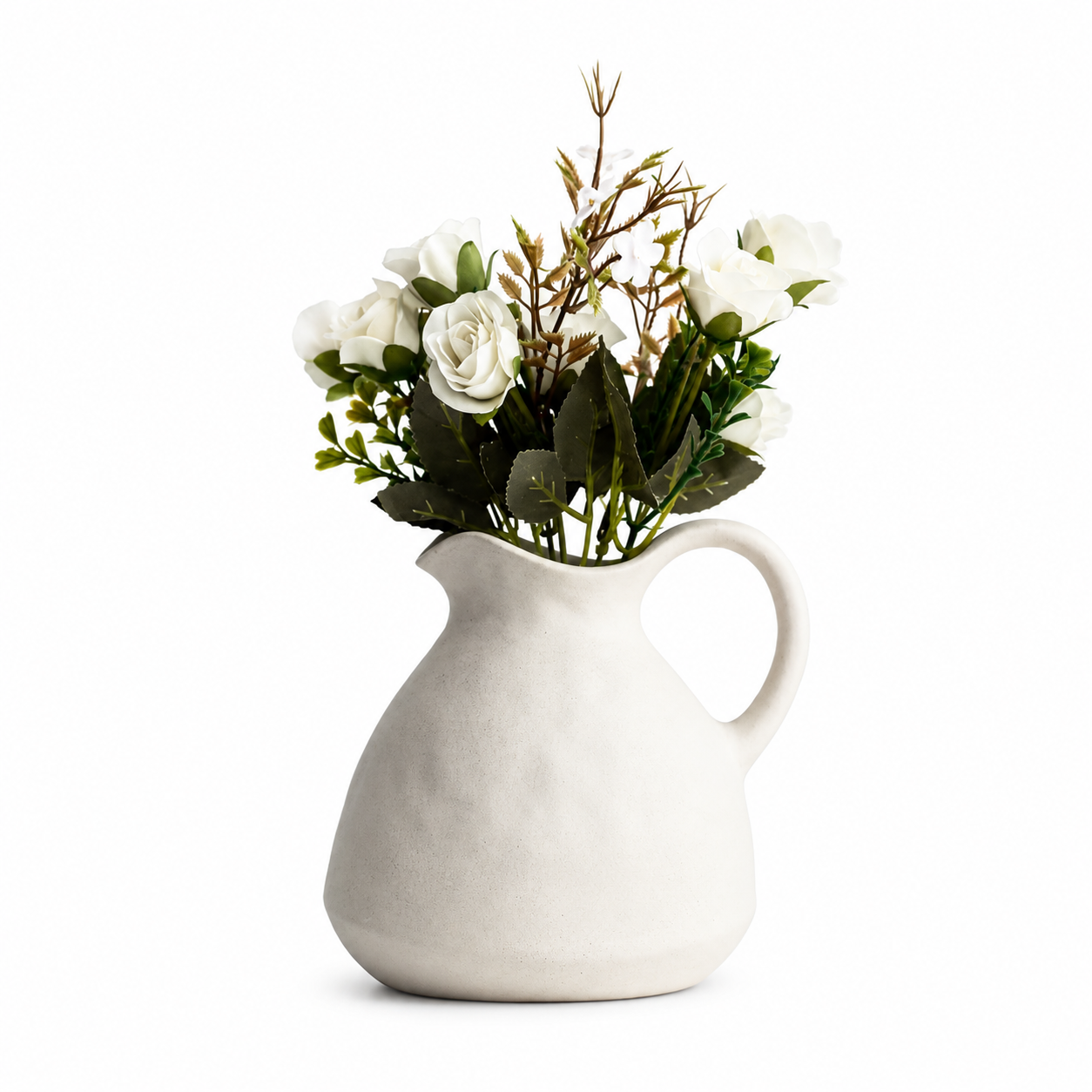 347ee423-b2a5-46f7-bfa4-84d8cbec2d7f Vase cruche rustique en céramique avec anse – 16,3 cm – Image 1