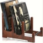 Range-vinyles en bois à 3 compartiments pour disques et supports