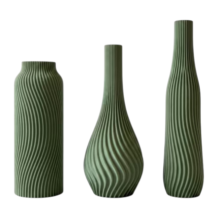 Set de vases décoratifs à structure en spirale – 3 vases