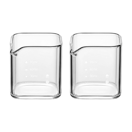 Verre doseur à espresso 90 ml gradué – 2 pièces