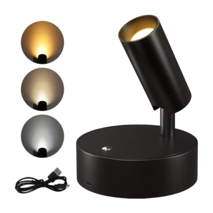 Spot LED magnétique rechargeable avec commande tactile et rotation à 350°