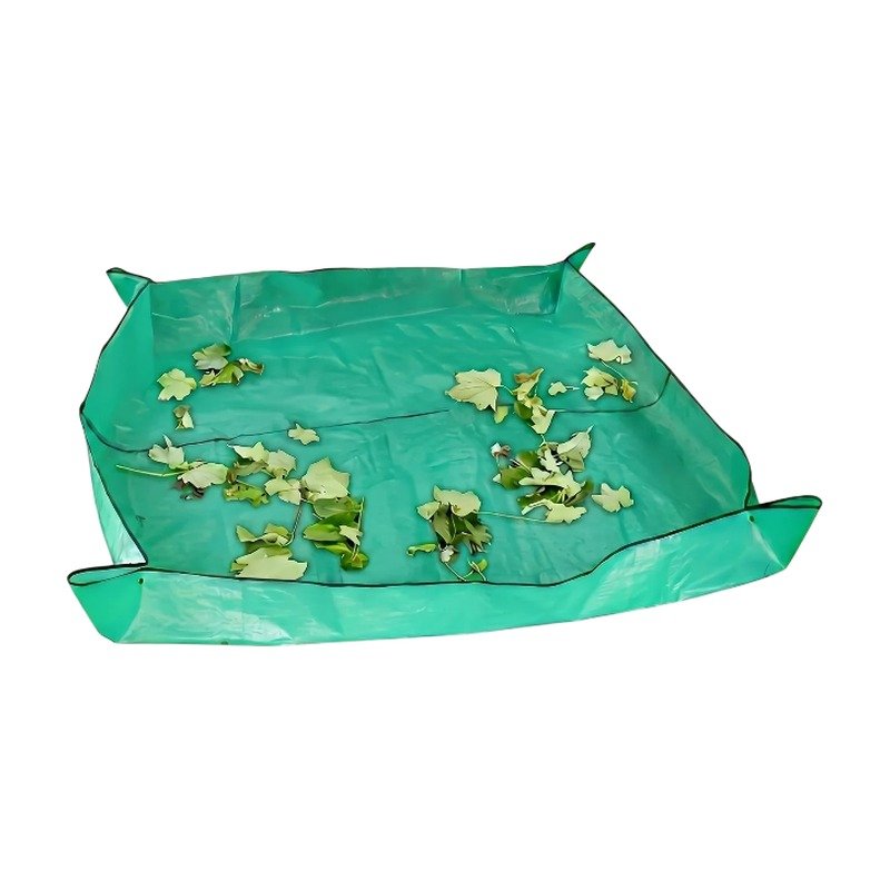 Rebord en asphalte vert pour l’élagage avec trou et clips pour recueillir feuilles et tailles autour des arbres