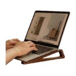 Support pour ordinateur portable en bambou avec angle de 12° - Design en 2 parties