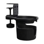 Porte-gobelet réglable pour bord de table avec pince à vis et rangement peu encombrant pour les boissons