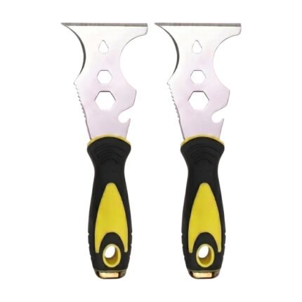 Grattoir à peinture à prise ergonomique et bords dentelés pour décaper et gratter