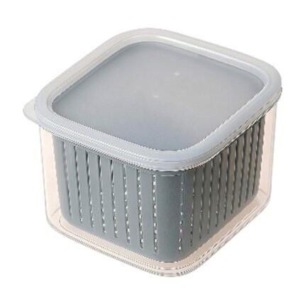 Boîte de conservation avec couvercle pour une conservation organisée des aliments et un rangement clair en cuisine, gris et blanc