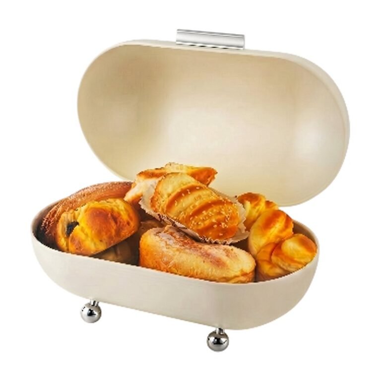 Boîte de conservation ovale blanche, verte, grise et noire pour pain et gâteaux avec couvercle, pour plan de travail et service