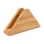 Porte-serviettes triangulaire en bois massif – 15,5 × 8 × 4 cm