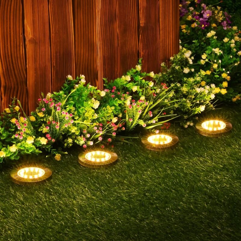 Lampes solaires de jardin en situation