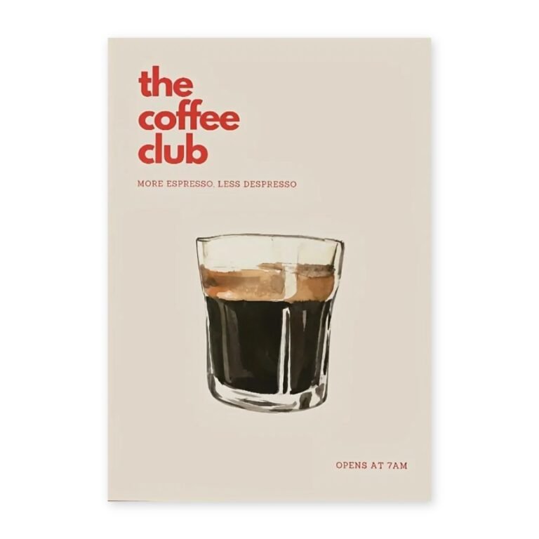 Affiche café rétro – The Coffee Club ou Coffee Lover Club – The Coffee Club