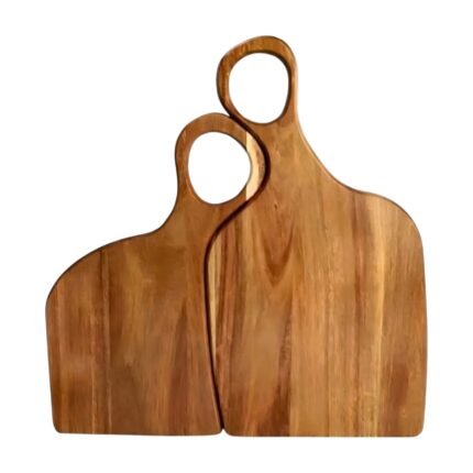 Planche à découper en bois d'acacia - lot avec poignée pour cuisiner et servir à table
