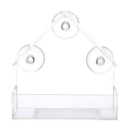 Mangeoire de fenêtre transparente à ventouses avec plateau ouvert pour observer les oiseaux de près