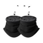 Tour de cou polaire avec doublure peluche et cordon – Cache-cou chaud coupe-vent pour l'hiver, noir