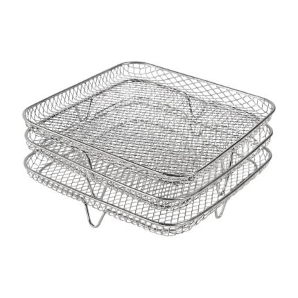 Grille carrée à trois niveaux pour friteuse à air pour mieux exploiter l'espace et cuire plusieurs portions