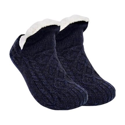 Chaussettes d'hiver à doublure douce et motif tricoté pour garder les pieds au chaud à l'intérieur par temps froid