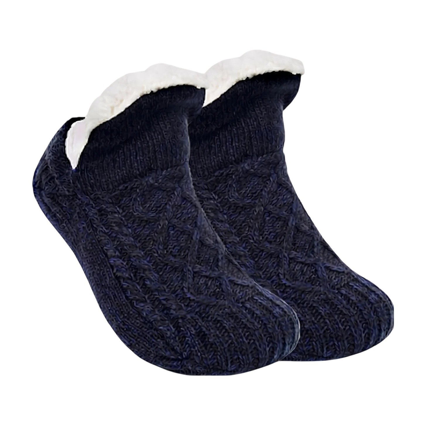 ef-35866-42230-fyld85 Chaussettes d'hiver à doublure douce et motif tricoté pour garder les pieds au chaud à l'intérieur par temps froid – Image 1