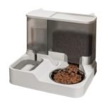 Station d'eau et de nourriture pour chats avec 1 l d'eau et 2,2 l de croquettes