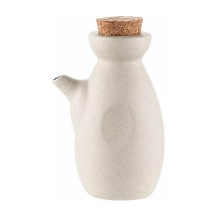 Bouteille à huile en céramique avec bouchon en liège et bec verseur – 325 ml
