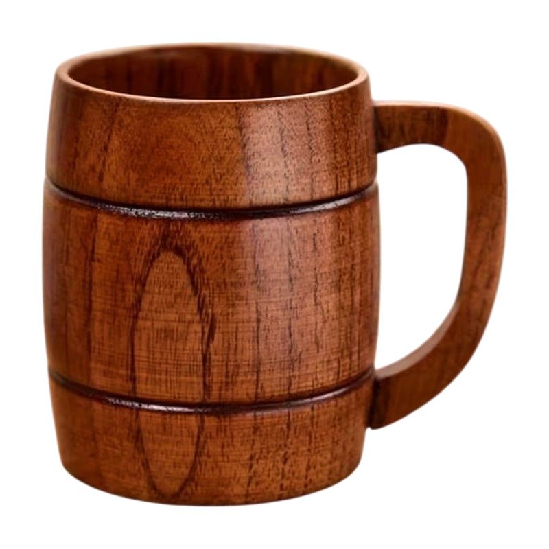 Mug en bois avec anse pour café, thé, lait et autres boissons